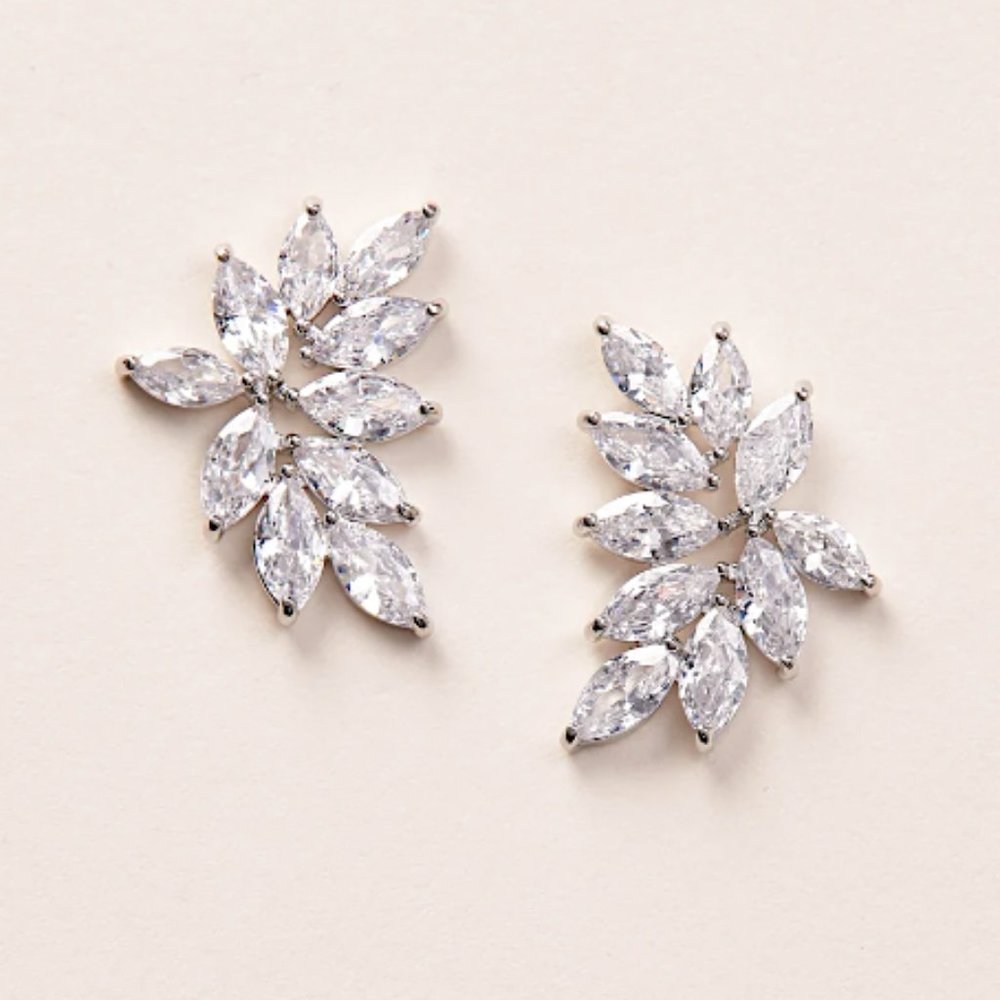 NEW~  Anthropologie Shashi Crystal Marquise Climber Earrings